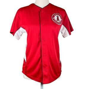 Majestic Red Baseball Jersey with PUJOLS Logo Kids Size M